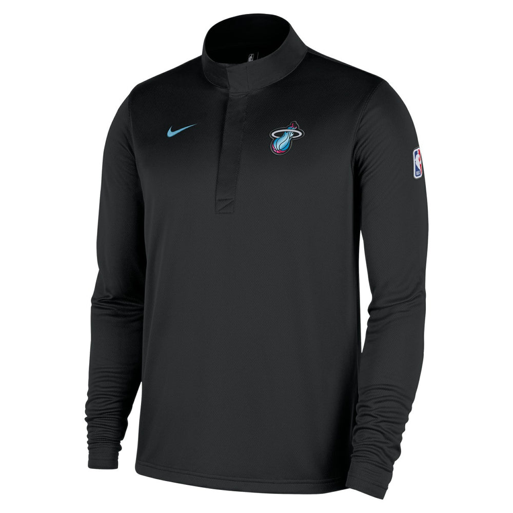 Miami Heat 2025/26 City Edition Remix Authentic Coaches Dri-FIT Half-Zip Top - Black on sale