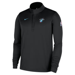 Miami Heat 2025/26 City Edition Remix Authentic Coaches Dri-FIT Half-Zip Top - Black on sale