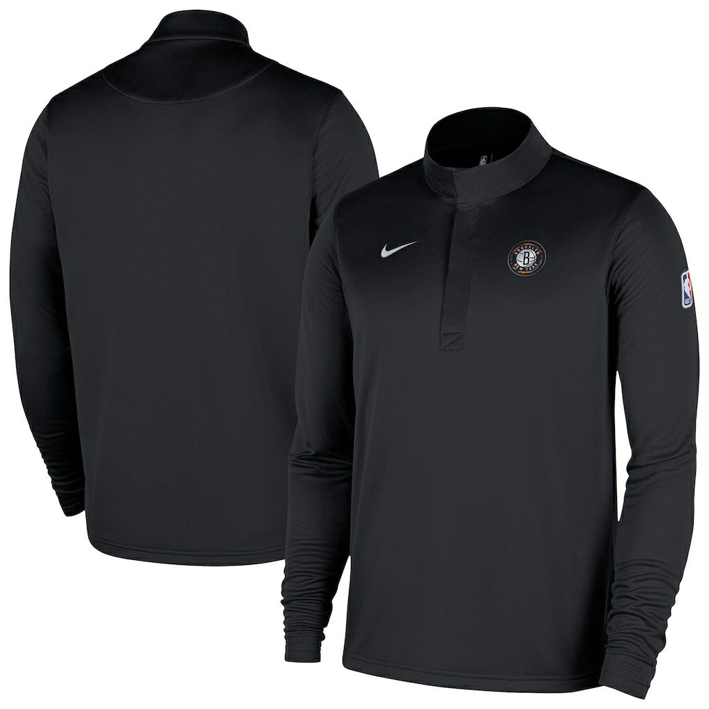 Brooklyn Nets 2025/26 City Edition Remix Authentic Coaches Dri-FIT Half-Zip Top - Black for sale