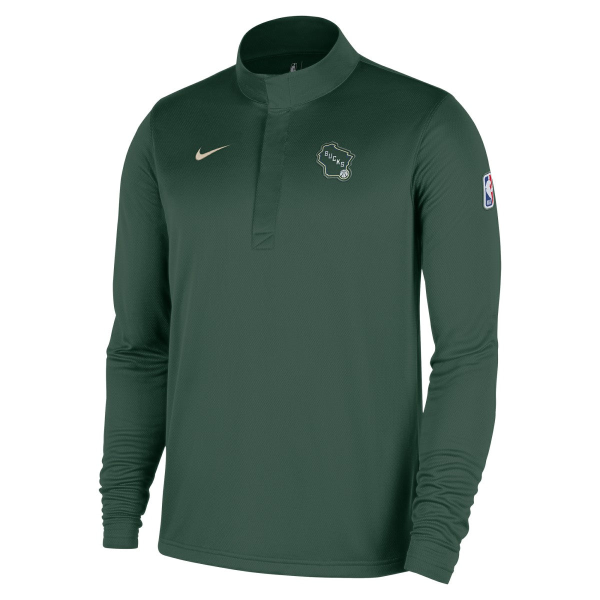 Milwaukee Bucks 2025/26 City Edition Remix Authentic Coaches Dri-FIT Half-Zip Top - Hunter Green discount