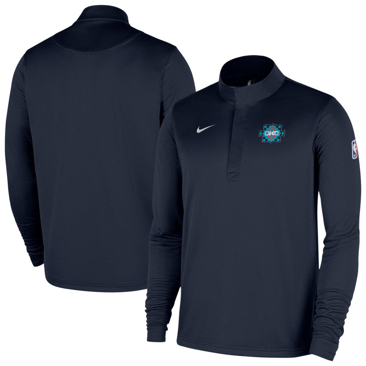 Oklahoma City Thunder 2025/26 City Edition Remix Authentic Coaches Dri-FIT Half-Zip Top - Navy shop