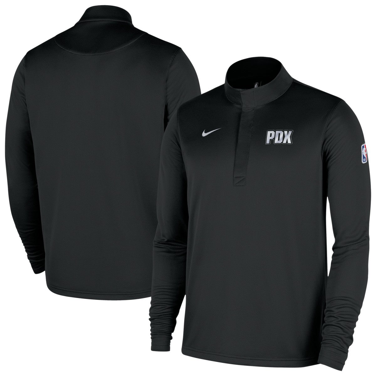 Portland Trail Blazers 2025/26 City Edition Remix Authentic Coaches Dri-FIT Half-Zip Top - Black shop