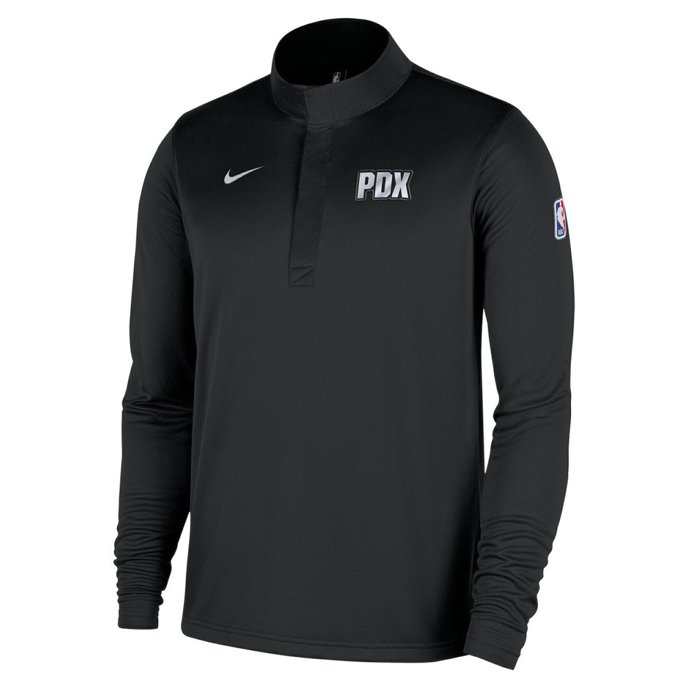 Portland Trail Blazers 2025/26 City Edition Remix Authentic Coaches Dri-FIT Half-Zip Top - Black shop