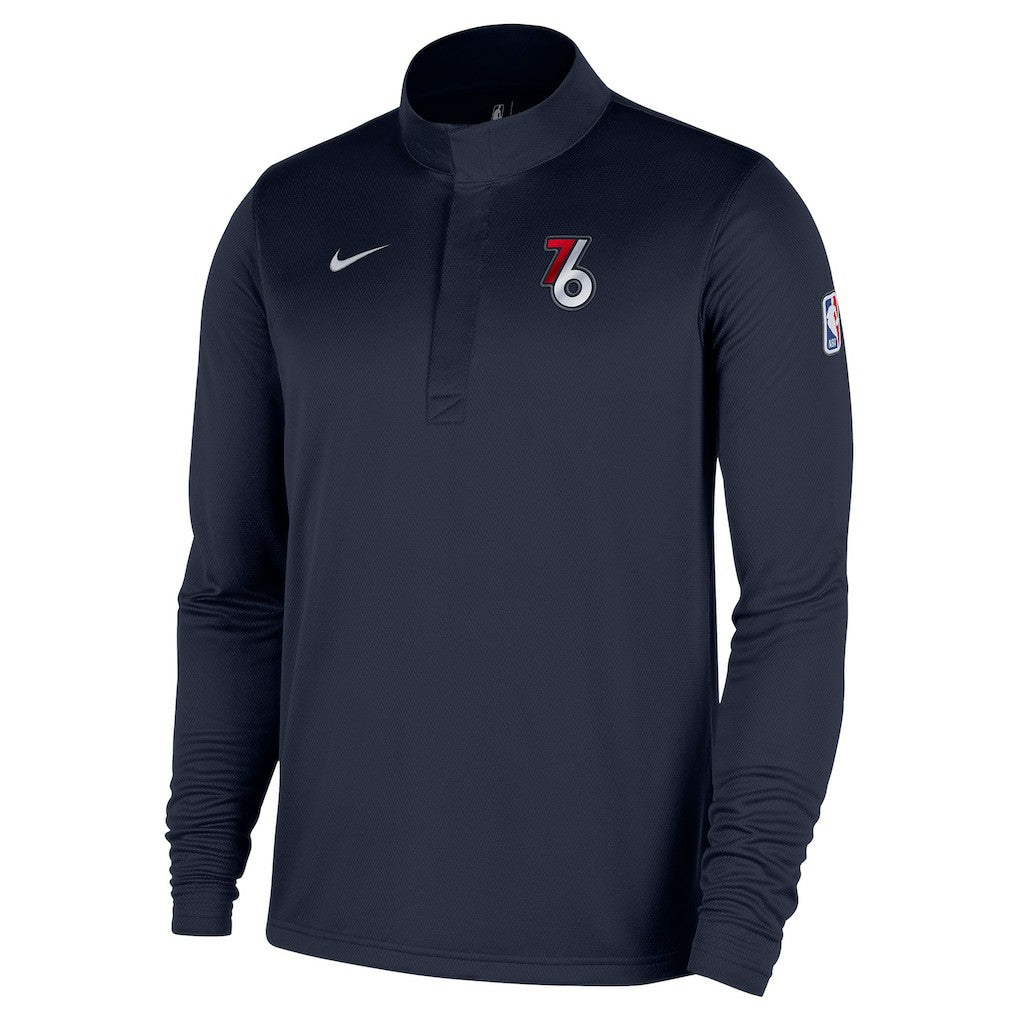 Philadelphia 76ers 2025/26 City Edition Remix Authentic Coaches Dri-FIT Half-Zip Pullover - Navy for sale