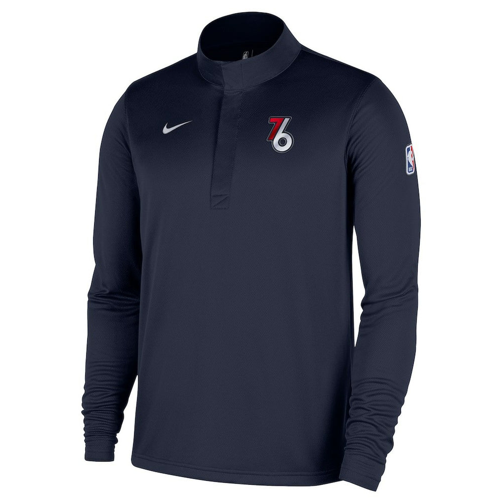 Philadelphia 76ers 2025/26 City Edition Remix Authentic Coaches Dri-FIT Half-Zip Pullover - Navy for sale