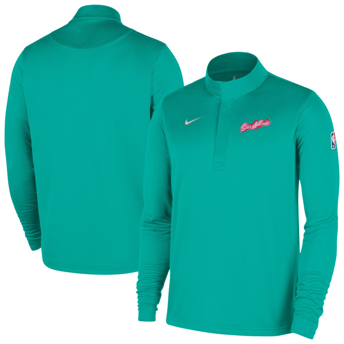 San Antonio Spurs 2025/26 City Edition Remix Authentic Coaches Dri-FIT Half-Zip Top - Green for sale