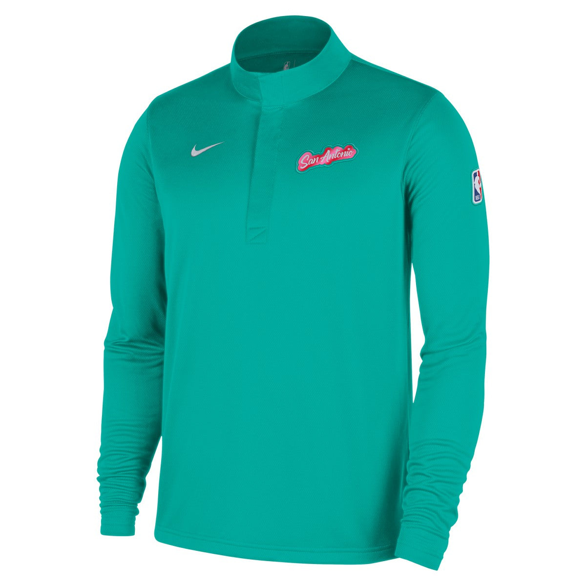 San Antonio Spurs 2025/26 City Edition Remix Authentic Coaches Dri-FIT Half-Zip Top - Green for sale