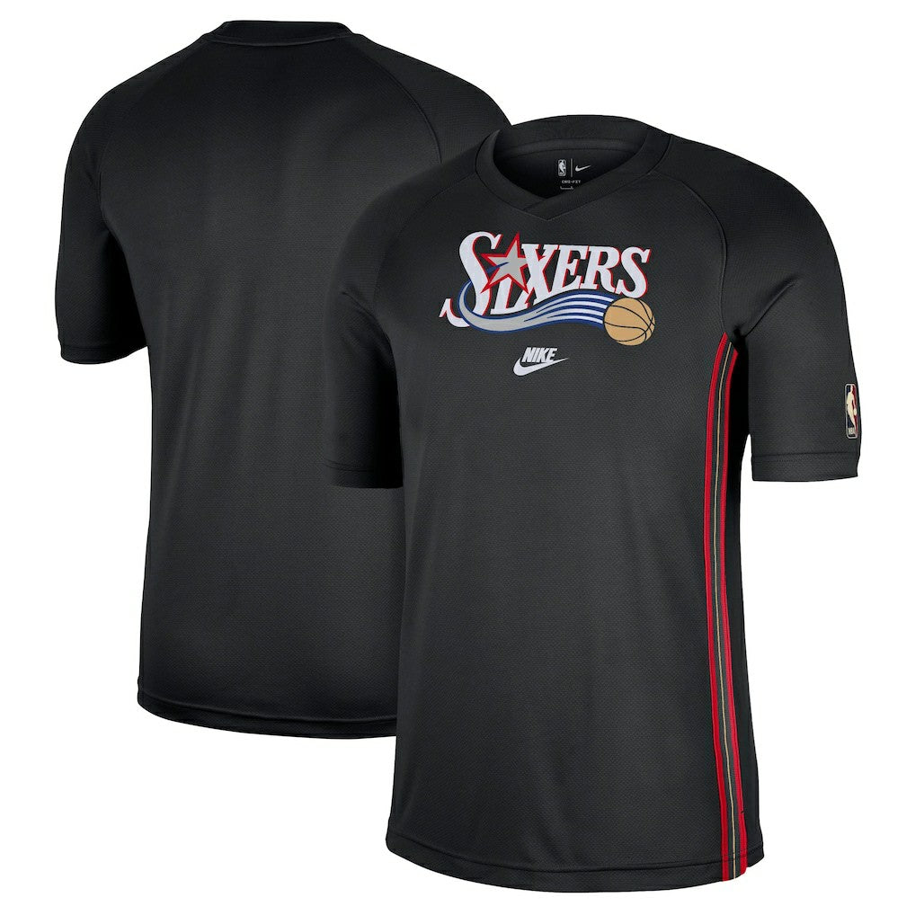 Philadelphia 76ers Classic Edition Hardwood Classics Authentic Game Shooting T-Shirt - Black discount