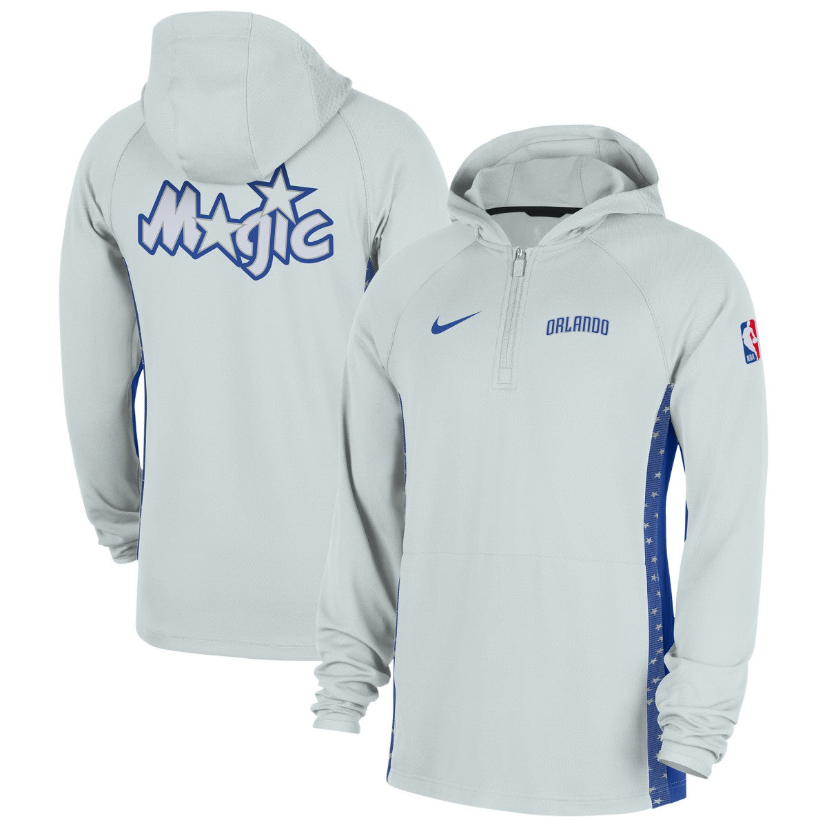 Orlando Magic 2025/26 City Edition Remix Authentic On-Court Quarter-Zip Dri-FIT Hooded Jacket - Silver for sale