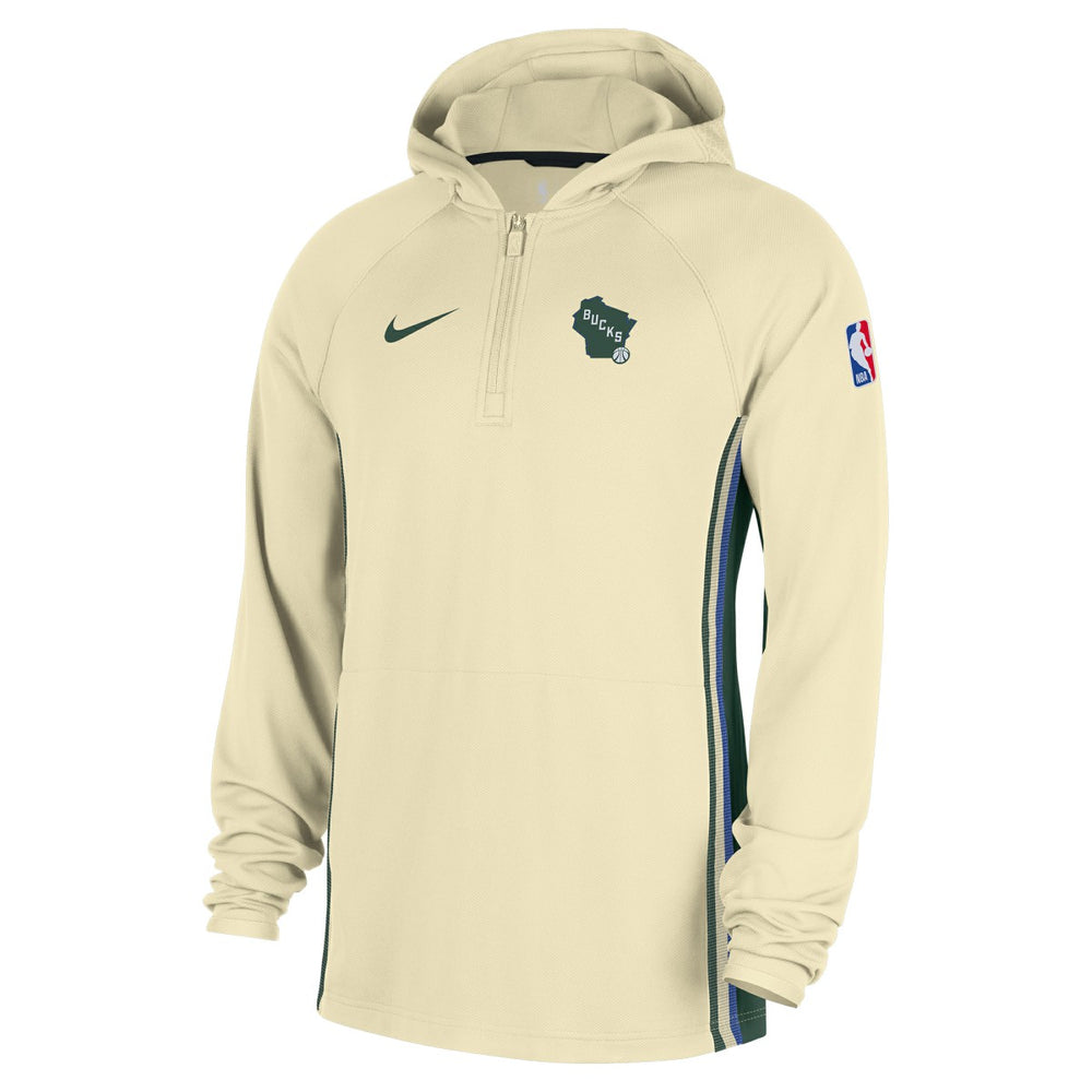 Milwaukee Bucks 2025/26 City Edition Remix Authentic On-Court Quarter-Zip Dri-FIT Hooded Jacket - White online