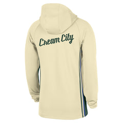 Milwaukee Bucks 2025/26 City Edition Remix Authentic On-Court Quarter-Zip Dri-FIT Hooded Jacket - White online