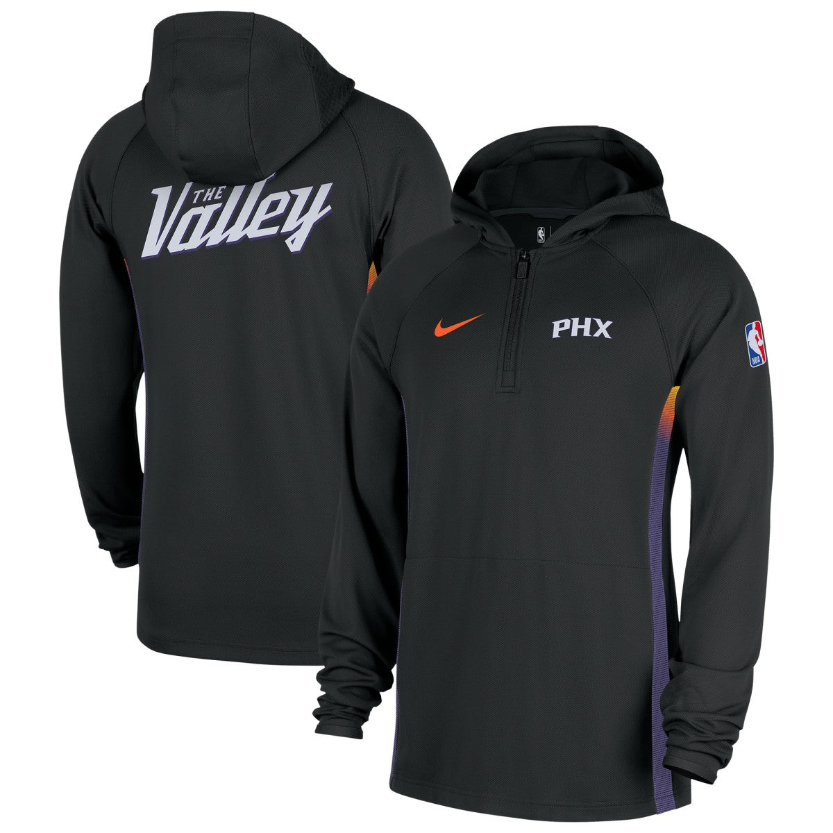 Phoenix Suns 2025/26 City Edition Remix Authentic On-Court Quarter-Zip Dri-FIT Hooded Jacket - Black sale