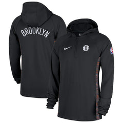 Brooklyn Nets 2025/26 City Edition Remix Authentic On-Court Quarter-Zip Dri-FIT Hooded Jacket - Black outlet