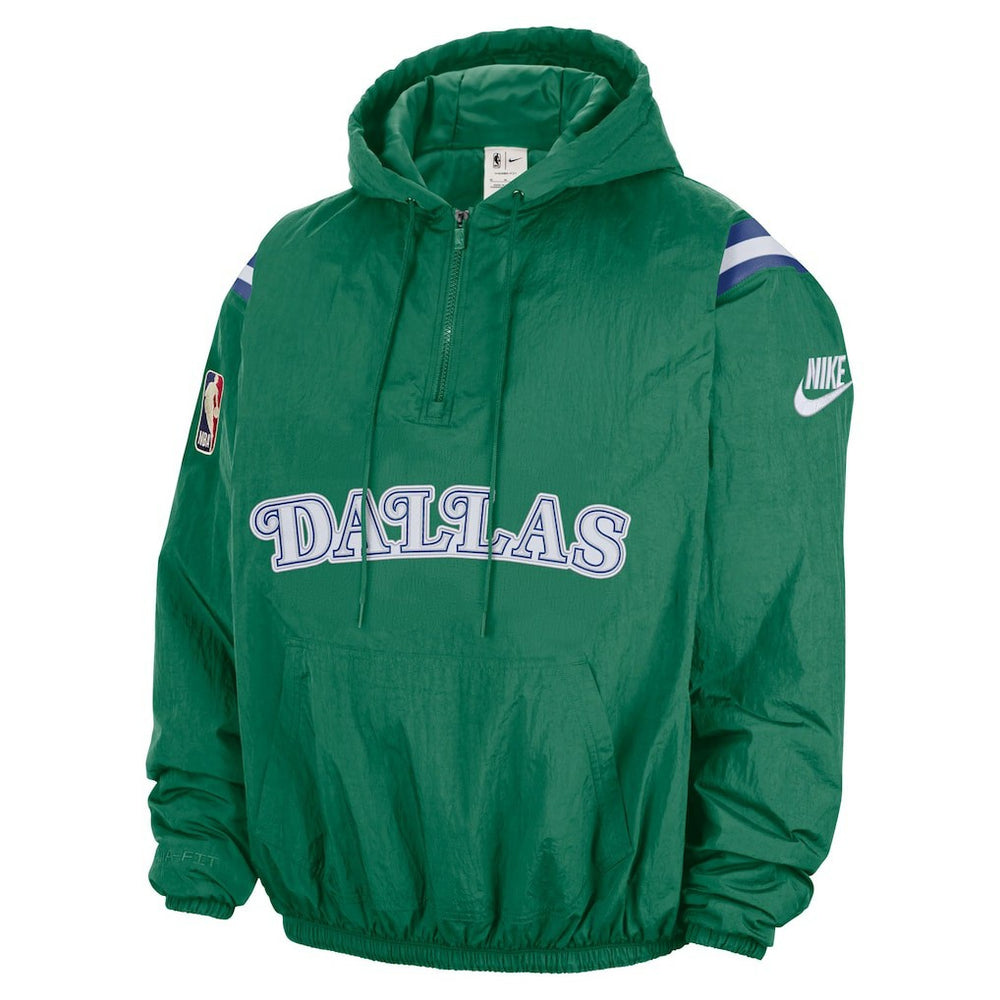 Dallas Mavericks Hardwood Classics Therma-FIT Half-Zip Hooded Windbreaker sale - Green on sale