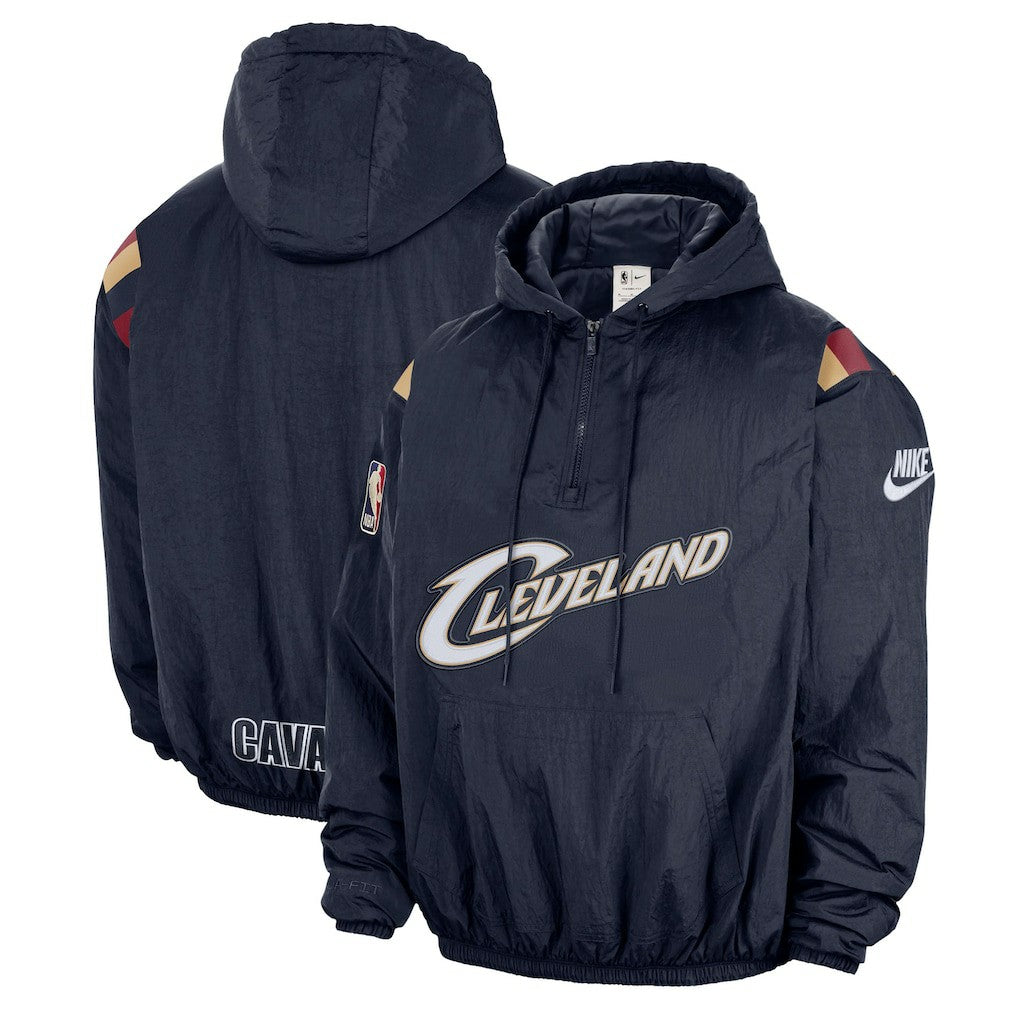Cleveland Cavaliers Hardwood Classics Therma-FIT Half-Zip Hooded Windbreaker sale - Navy cheap