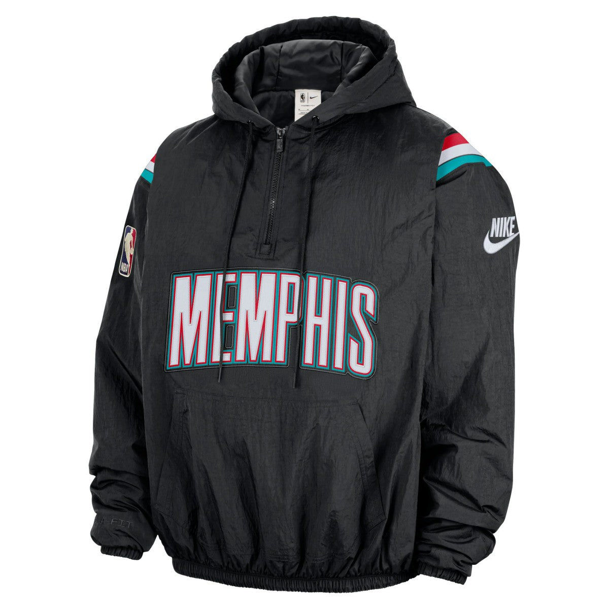 Memphis Grizzlies Hardwood Classics Therma-FIT Half-Zip Hooded Windbreaker - Black cheap