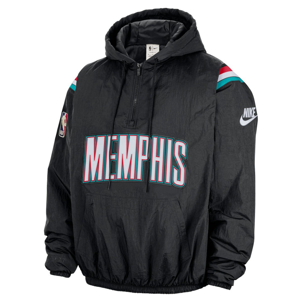 Memphis Grizzlies Hardwood Classics Therma-FIT Half-Zip Hooded Windbreaker - Black cheap
