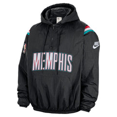 Memphis Grizzlies Hardwood Classics Therma-FIT Half-Zip Hooded Windbreaker - Black cheap