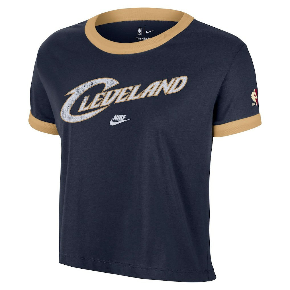 Cleveland Cavaliers Women's Classic Edition Hardwood Classics Essential Vintage Ringer T-Shirt sale - Navy shop