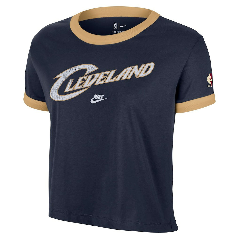 Cleveland Cavaliers Women's Classic Edition Hardwood Classics Essential Vintage Ringer T-Shirt sale - Navy shop
