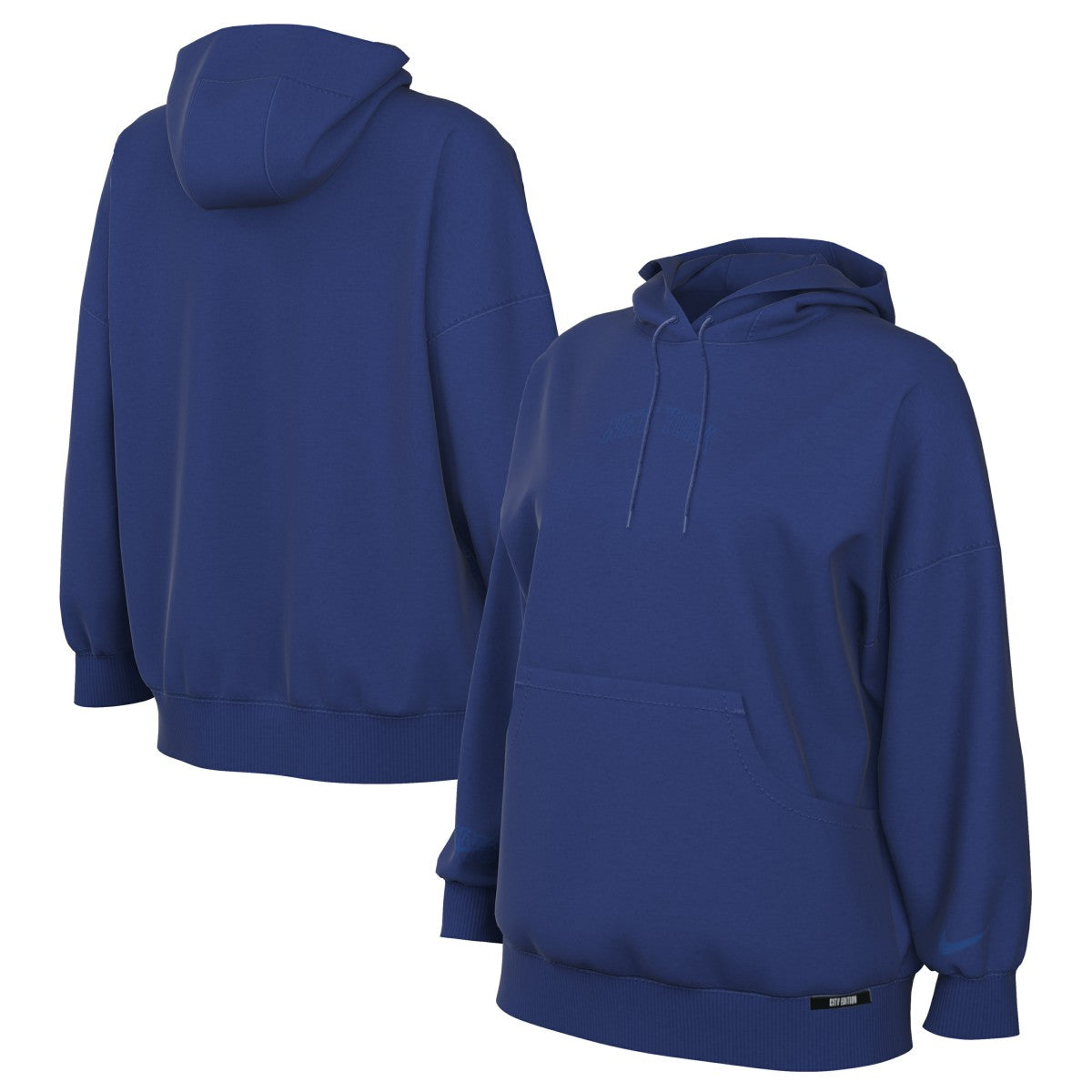 New York Knicks Women's 2025/26 City Edition Remix Premium Fleece Hoodie - Blue for sale