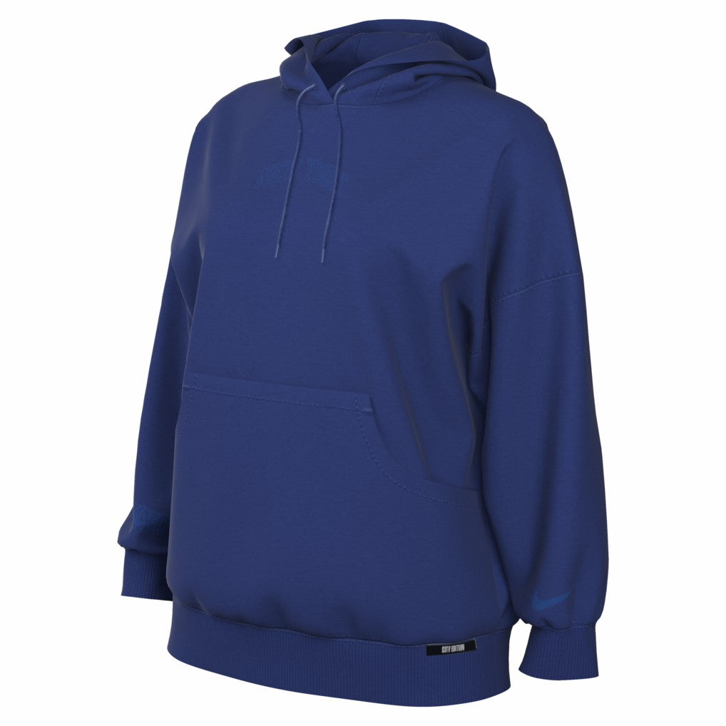 New York Knicks Women's 2025/26 City Edition Remix Premium Fleece Hoodie - Blue for sale