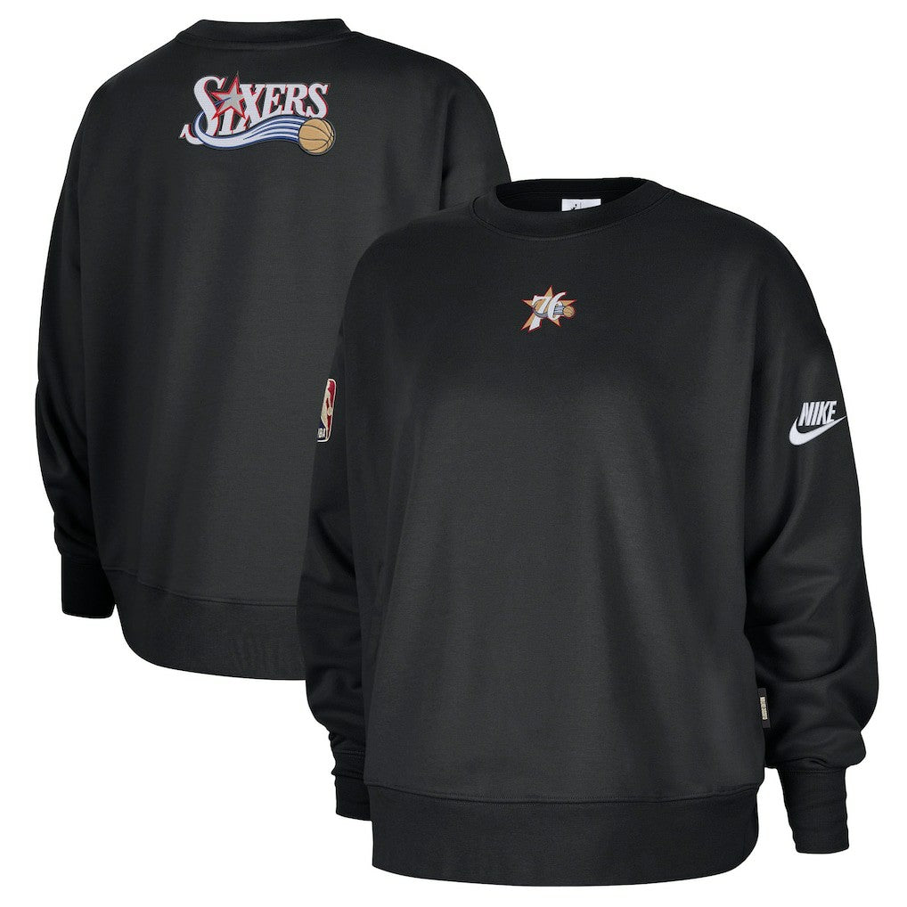 Philadelphia 76ers Women's Classic Edition Hardwood Classics Premium Phoenix Fleece Sweatshirt - Black cheap
