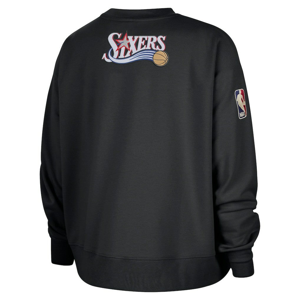 Philadelphia 76ers Women's Classic Edition Hardwood Classics Premium Phoenix Fleece Sweatshirt - Black cheap