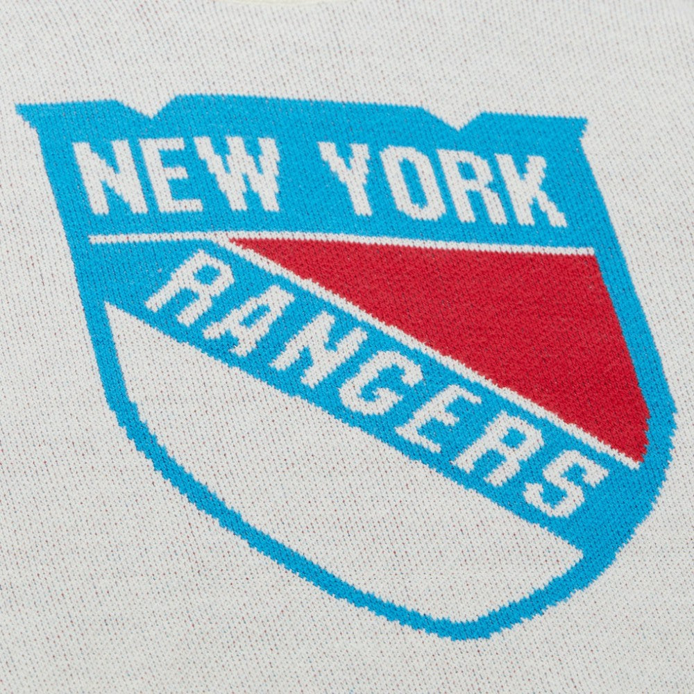 New York Rangers Mitchell & Ness Centennial Retro Logo Sweater - Cream
