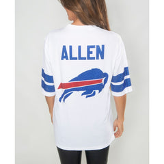 Josh Allen Buffalo Bills Cuce Women's Crystal V-Neck Tunic - White cheap