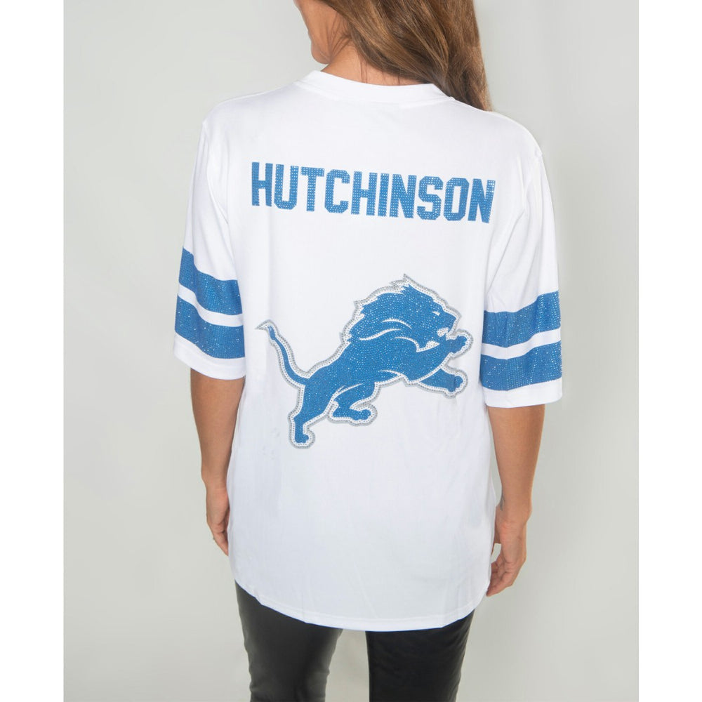 Aidan Hutchinson Detroit Lions Cuce Women's Crystal V-Neck Tunic - White online