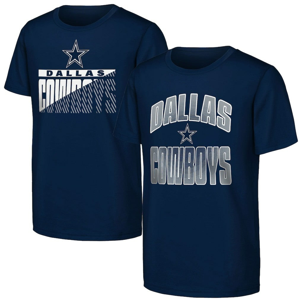 Dallas Cowboys Outerstuff Youth Never Quit 2-Pack T-Shirt Set - Navy cheap