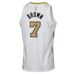 Jaylen Brown Boston Celtics Youth 2025/26 City Edition Swingman Jersey - White cheap