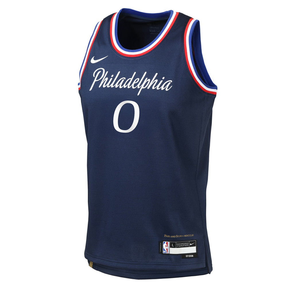 Tyrese Maxey Philadelphia 76ers Youth 2025/26 City Edition Swingman Jersey - Navy shop