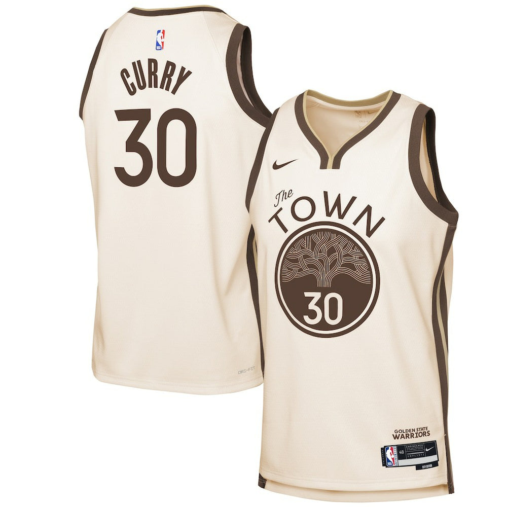 Stephen Curry Golden State Warriors Youth 2025/26 City Edition Swingman Jersey sale - Tan sale