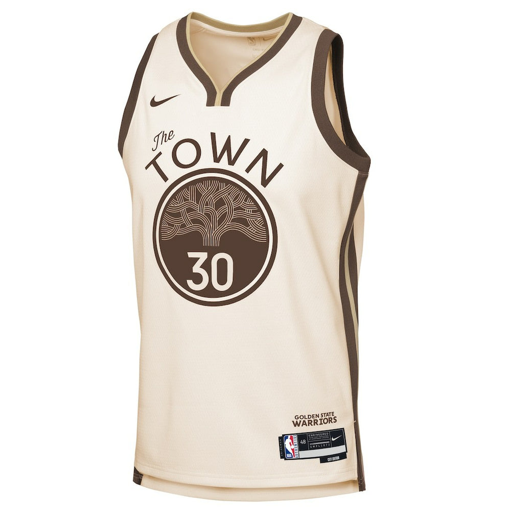 Stephen Curry Golden State Warriors Youth 2025/26 City Edition Swingman Jersey sale - Tan sale