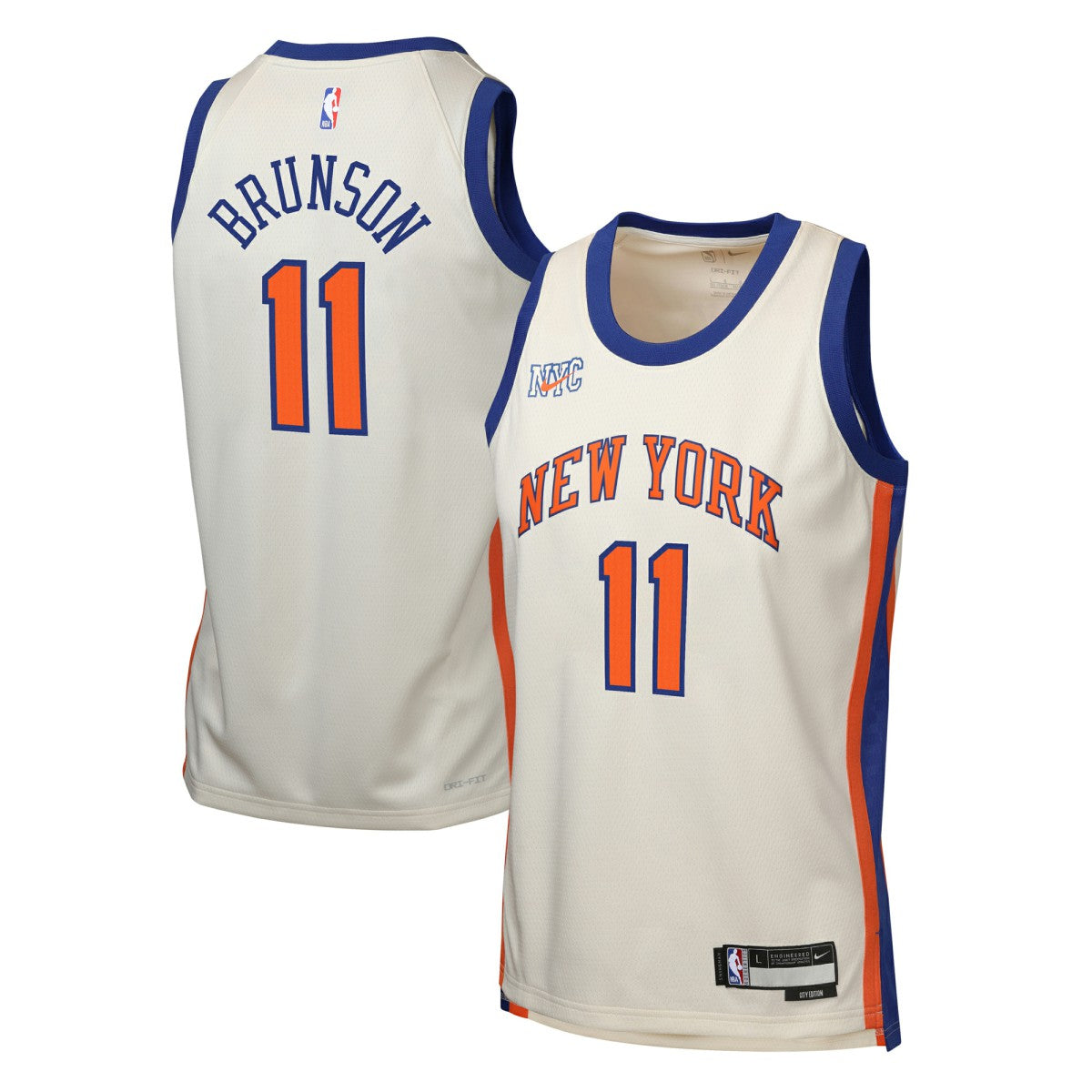 Jalen Brunson New York Knicks Youth 2025/26 City Edition Swingman Jersey - Cream cheap