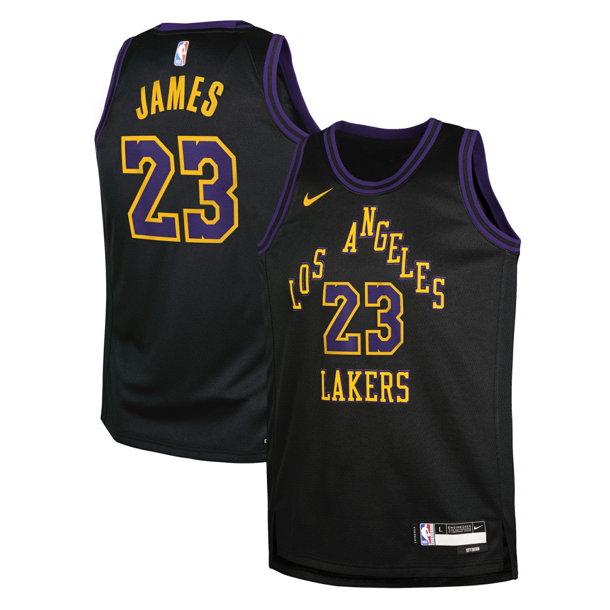 LeBron James Los Angeles Lakers Youth 2025/26 City Edition Swingman Jersey - Black on sale