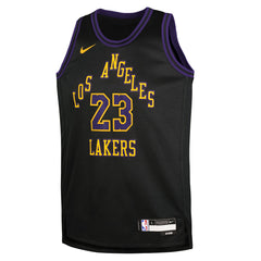 LeBron James Los Angeles Lakers Youth 2025/26 City Edition Swingman Jersey - Black on sale