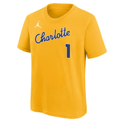 LaMelo Ball Charlotte Hornets Youth 2025/26 City Edition Name & Number T-Shirt - Yellow shop