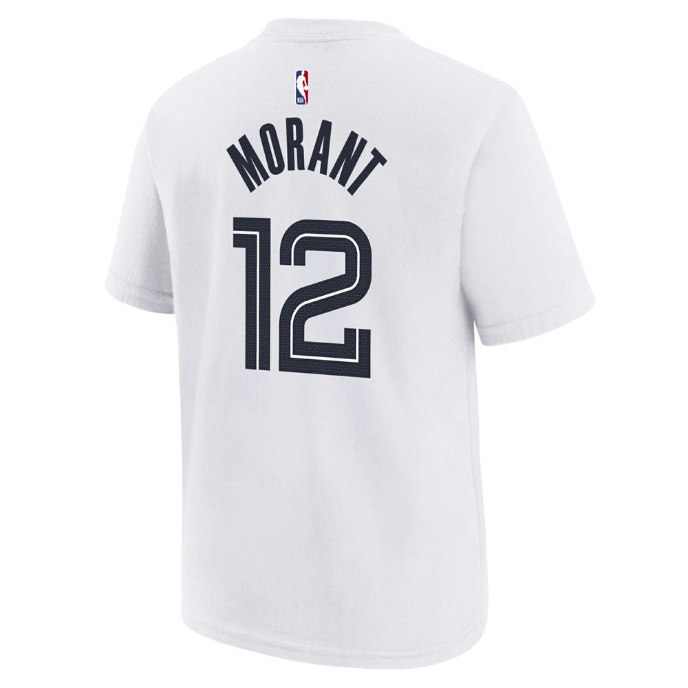 Ja Morant Memphis Grizzlies Youth 2025/26 City Edition Name & Number T-Shirt - White sale