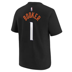 Devin Booker Phoenix Suns Youth 2025/26 City Edition Name & Number T-Shirt - Black on sale