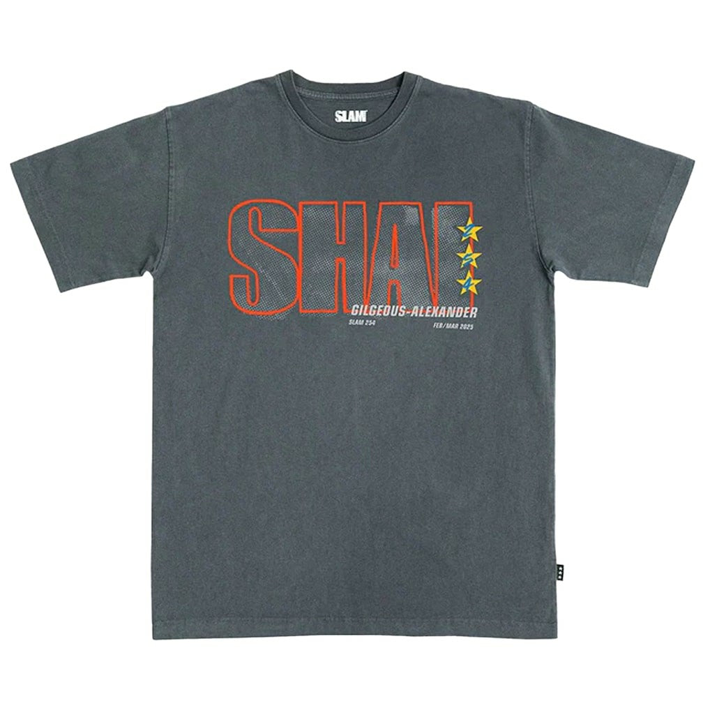Shai Gilgeous-Alexander Oklahoma City Thunder SLAM Unisex February/March 2025 Cover Graphic Remix T-Shirt - Charcoal online