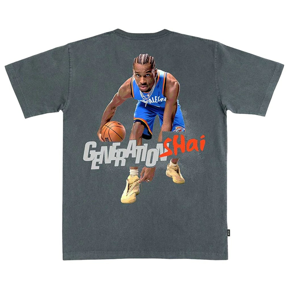 Shai Gilgeous-Alexander Oklahoma City Thunder SLAM Unisex February/March 2025 Cover Graphic Remix T-Shirt - Charcoal online