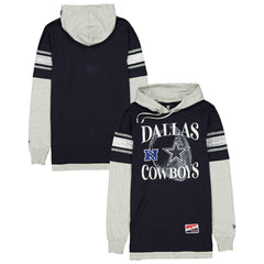 Dallas Cowboys New Era Twofer Layered Long Sleeve Hoodie T-Shirt - Navy cheap