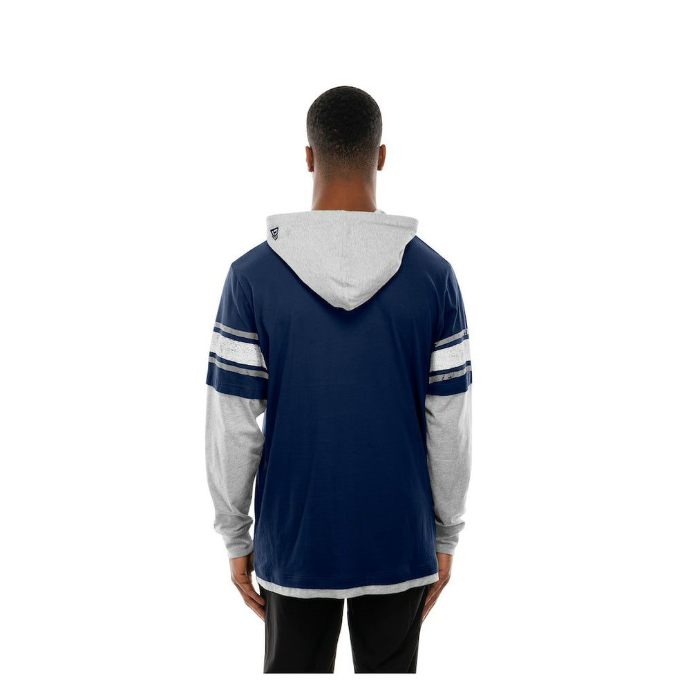 Dallas Cowboys New Era Twofer Layered Long Sleeve Hoodie T-Shirt - Navy cheap