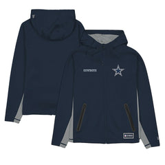 Dallas Cowboys New Era Combine Authentic Raglan Scuba Full-Zip Hoodie - Navy cheap