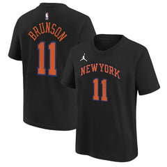 Jalen Brunson New York Knicks Jordan Brand Youth Statement Edition Name & Number T-Shirt - Black online