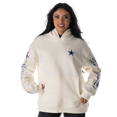 Dallas Cowboys The Wild Collective Unisex Stacked Graphic Sleeve Fleece Hoodie - White online