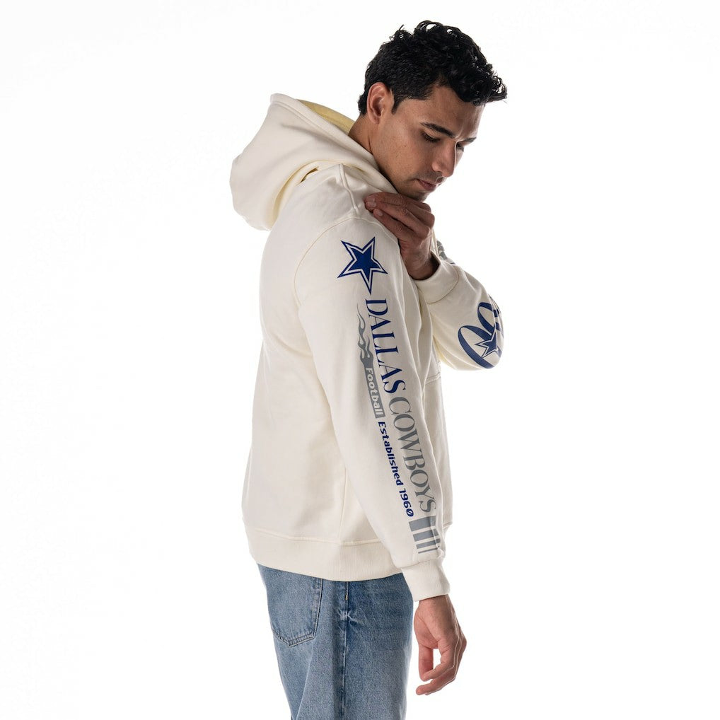 Dallas Cowboys The Wild Collective Unisex Stacked Graphic Sleeve Fleece Hoodie - White online